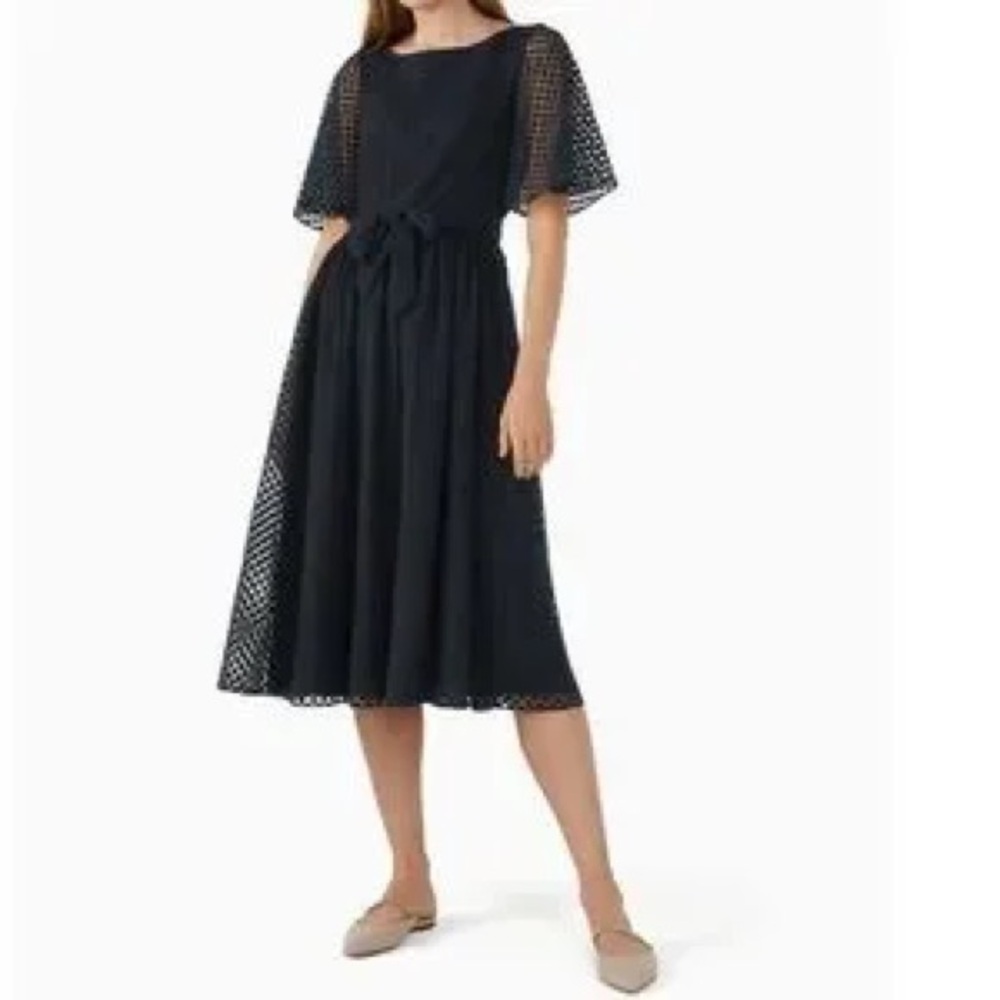 kate spade navy burnout dot midi dress
